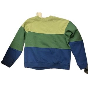Donni. NWT Vintage Fleece Tri-Color Crew Sweatshirt Multi Size